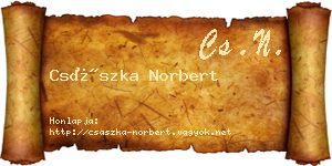Császka Norbert névjegykártya