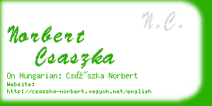 norbert csaszka business card